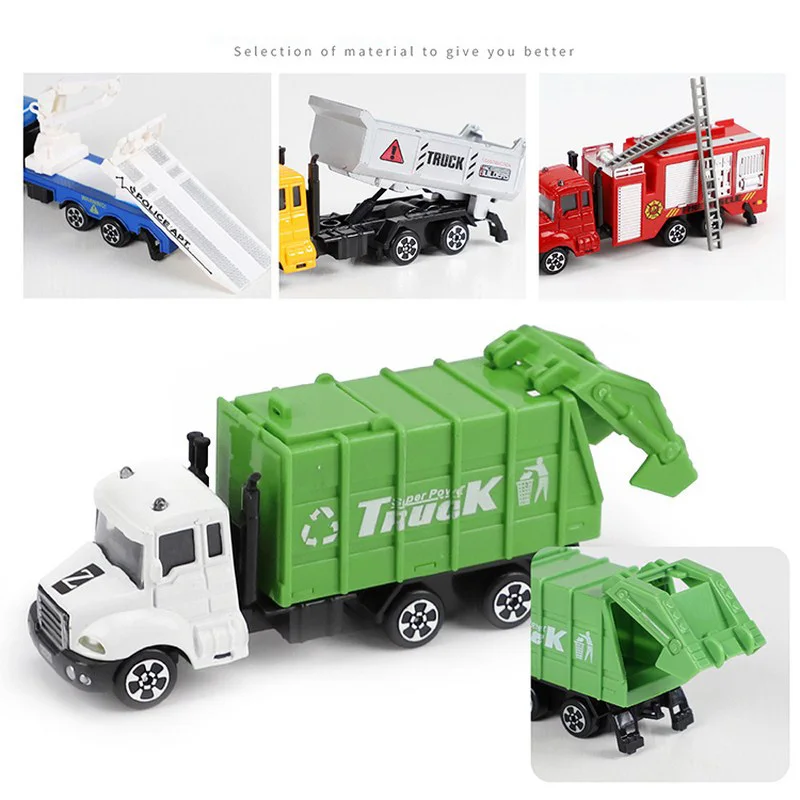 164 Mini Toys Cars Model Alloy Plastic Diecasts Engineering Car Model Display Stand Gift Toys For Kids Children Car Toys (8)