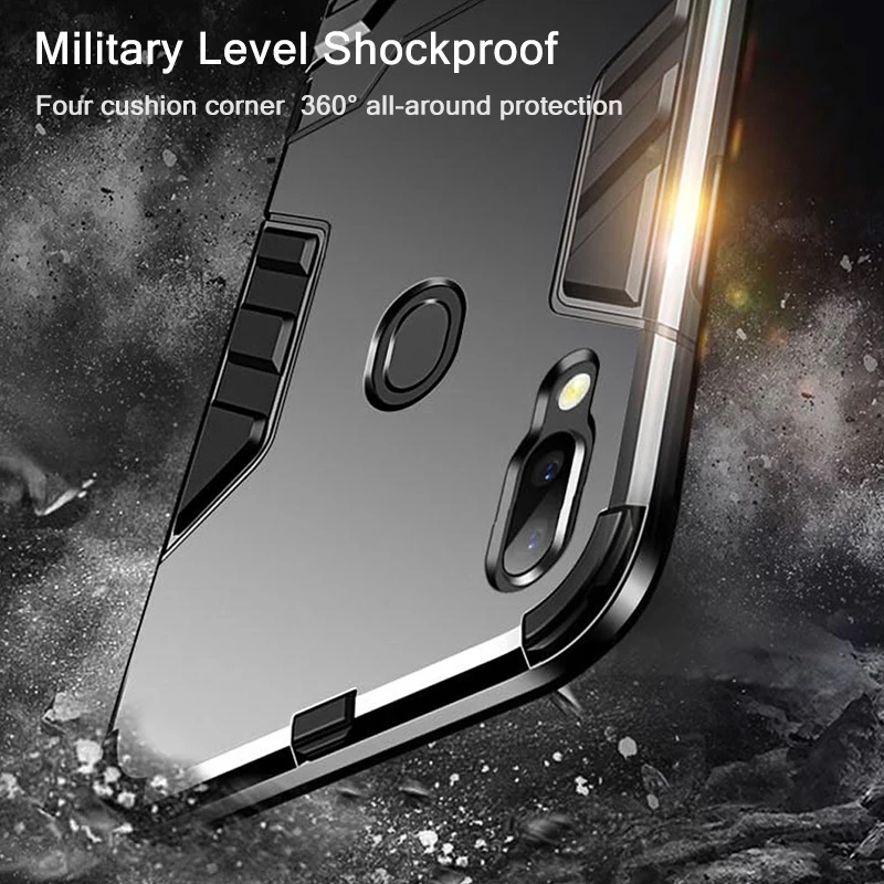 Keajor Case For Samsung A50 Case Shockproof TPU+PC Hard Plastic with Stand Dual Hybrid Back Cover Case For Samsung A30 A50