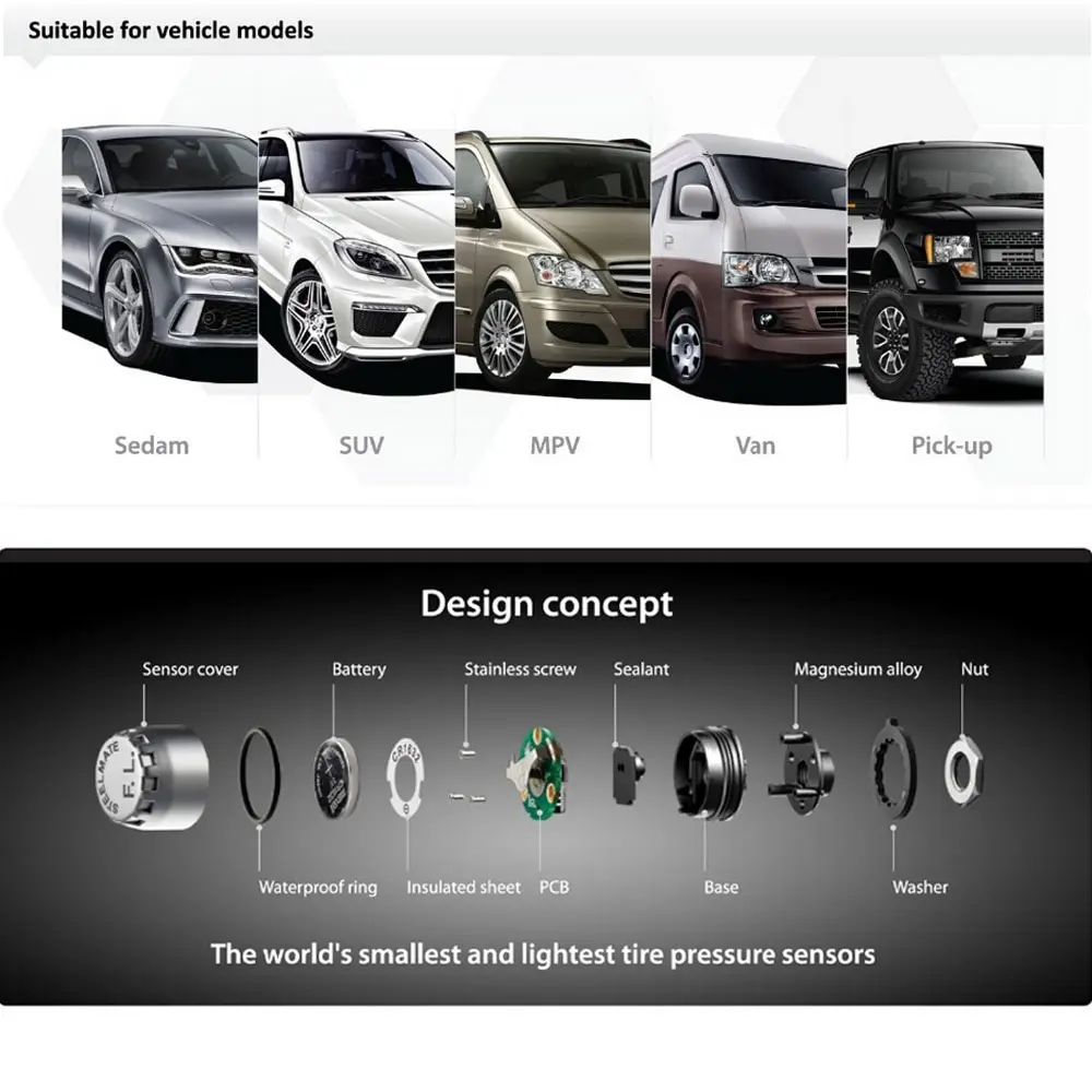 Steelmate TP-79P DIY Беспроводной TPMS система контроля давления в шинах с регулируемым ЖК-дисплеем прикуриватель