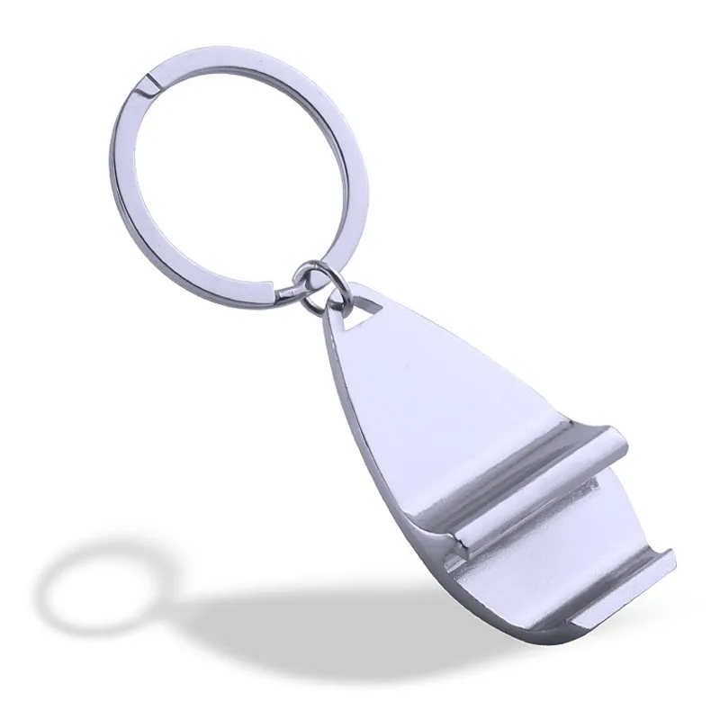 

Metal Simple Keychain Beer Opener Silver Trinket Convenient Beer Bottle Opener Keychain For Men KP057