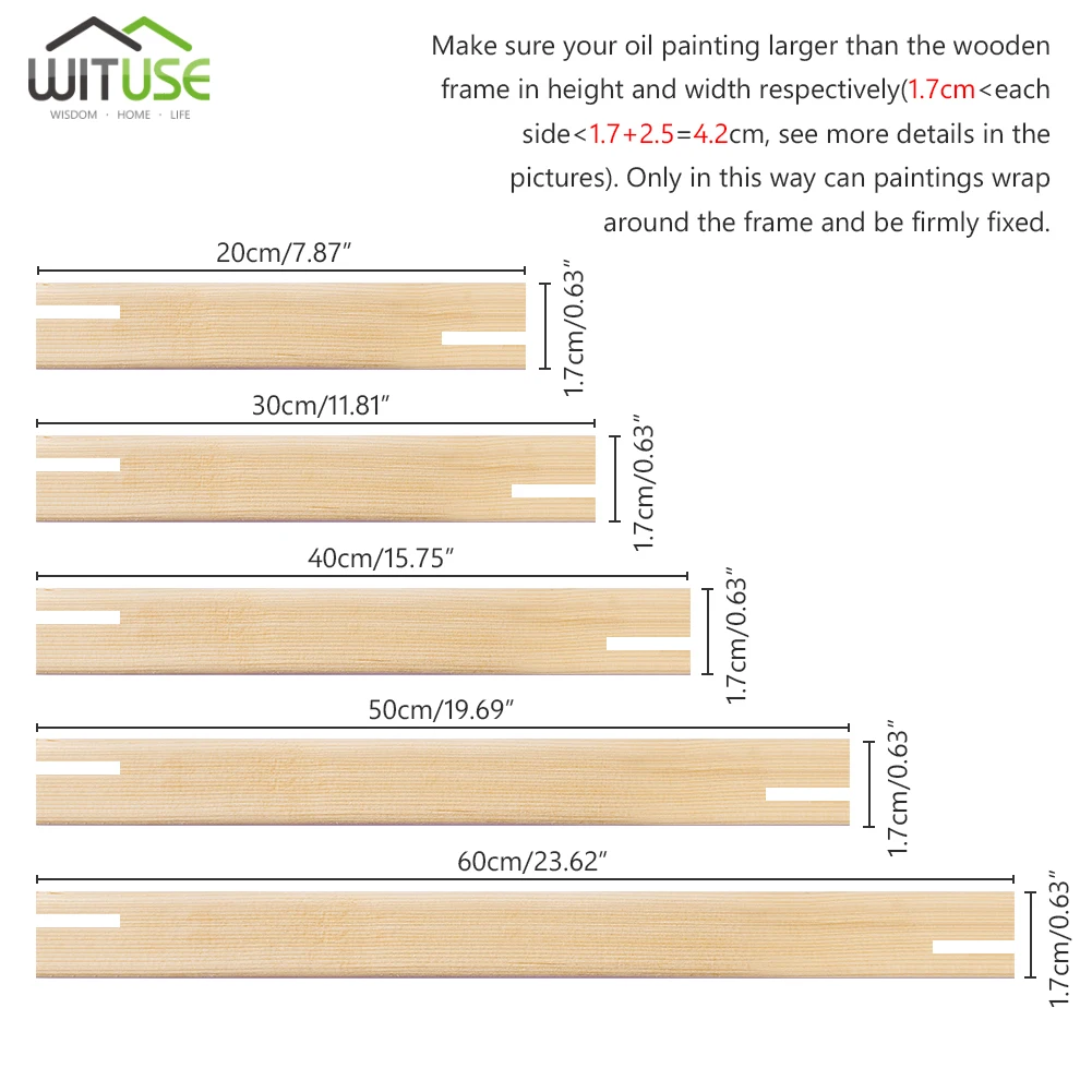 WITUSE может DIY холст носилки рамка семья деревянная рамка 30 см 40 см 50 см 60 см использовать для масляной постеры с масляной живописью украшения офиса