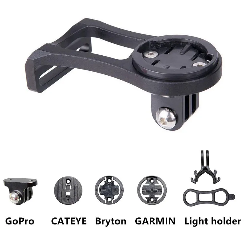 Велосипедный компьютер крепление для камеры держатель для переднего велосипеда крепление для велосипеда аксессуары для iGPSPORT Garmin Bryton GoPro - Цвет: black