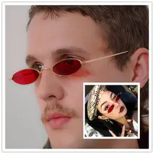 Маленькие овальные солнцезащитные очки для женщин и мужчин, винтажные желтые, красные, прозрачные, фиолетовые солнцезащитные очки, трендовые товары, праздничные ретро очки