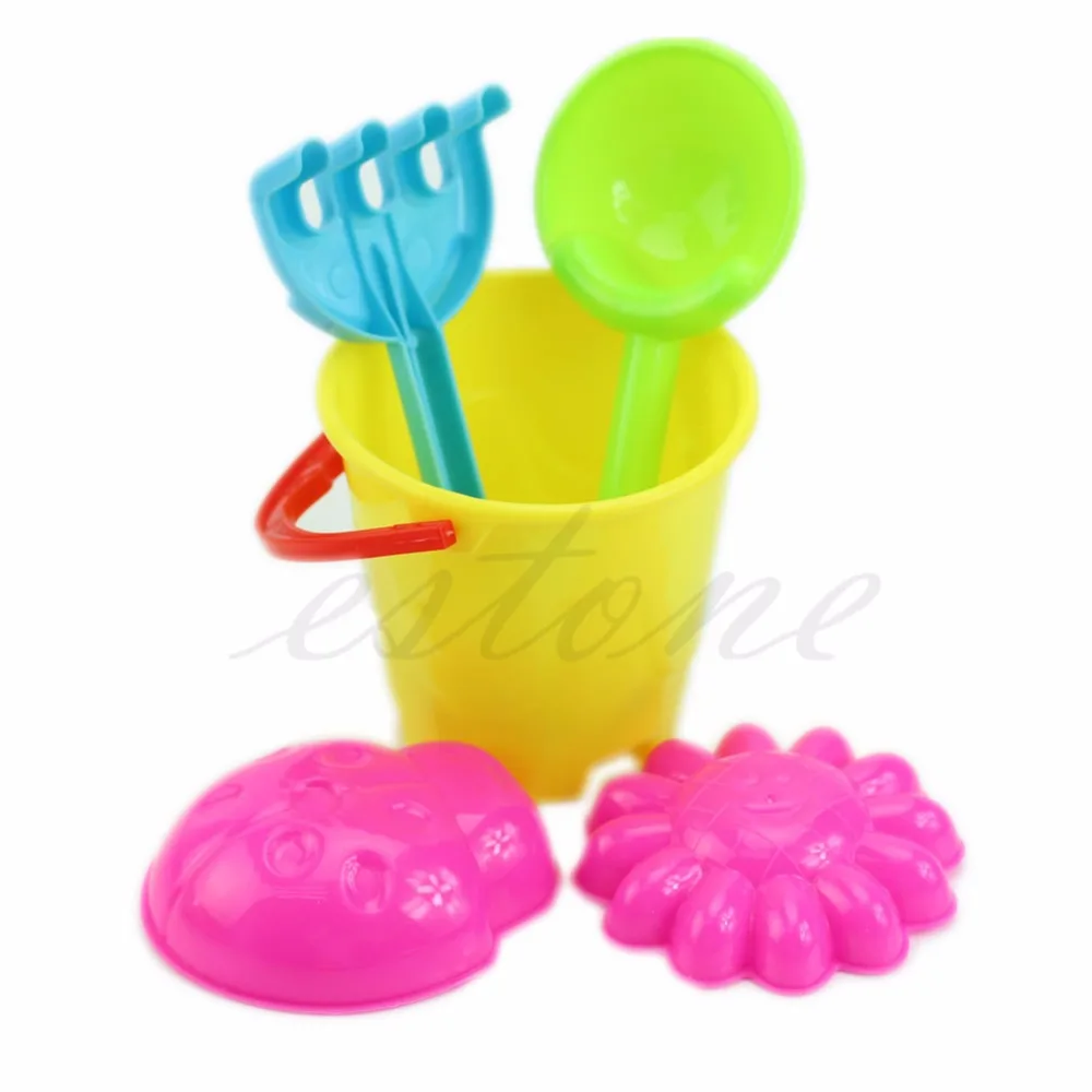 

5Pcs/Set Tiny Beach Sand Toys Tools Bucket Set For Toddler Kids Children Gift