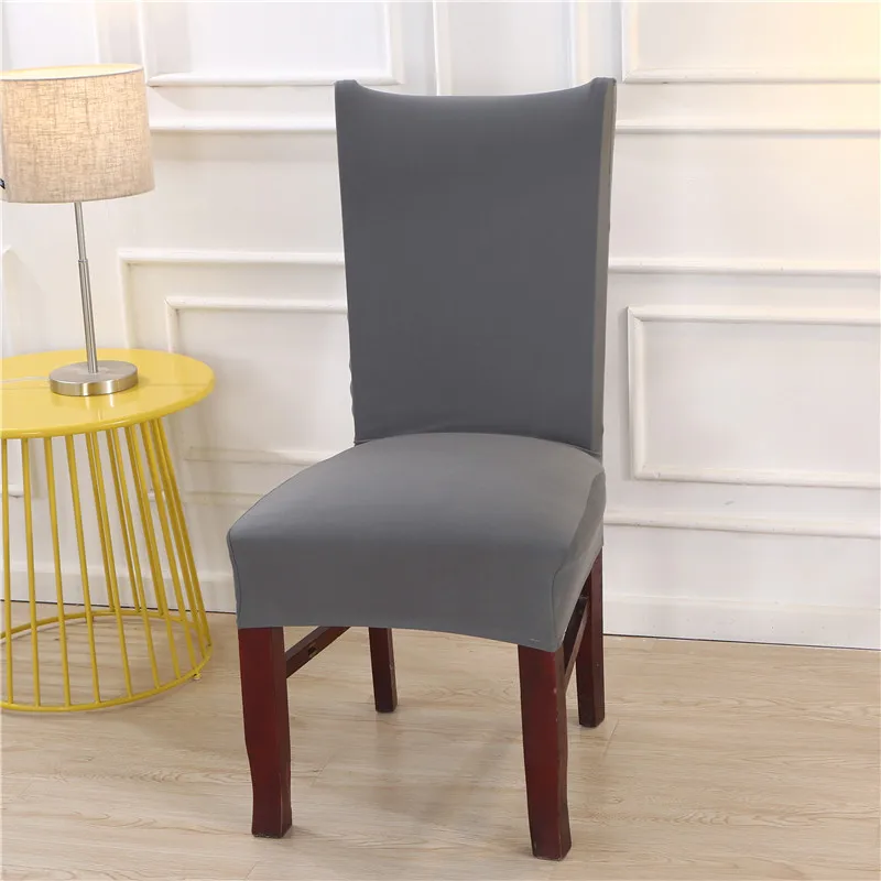 Однотонные эластичные чехлы на стулья из спандекса для ресторанов, свадеб, банкетов, отелей - Цвет: colour21