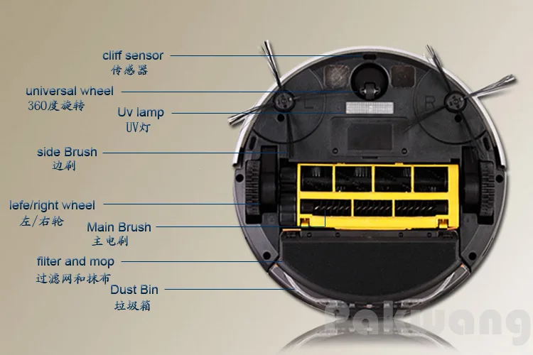 Multifunctional A380 Robot Vacuum Cleaner For Home 800Ml Dustbin