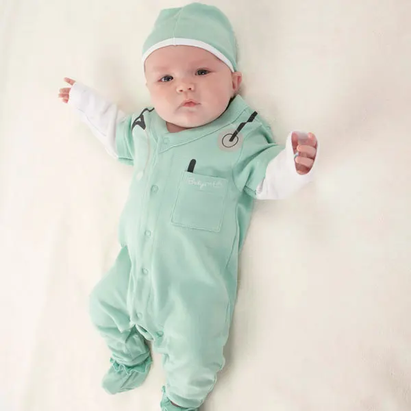 Autumn latest baby suit/2 piece set doctor costume romper+ hat