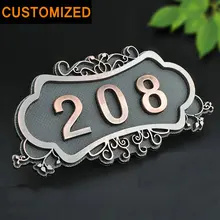 House Number European Style Classic Brone Like Gate Number Custom-made 3 to 4 Numbers Customized Door Plate for Apartment Hotel golden color custom made backlit door house numbers