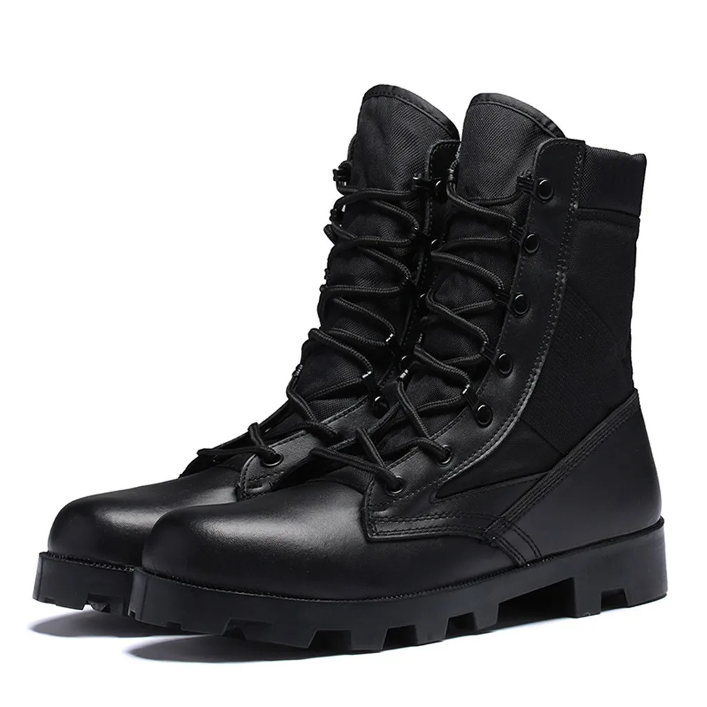 Boots Men's Martin Leather Shoes Men's Leather Boots Anti-Skid Desert Boots Outdoor Tactical Climbing Boots Motorcycle Shoes#w4