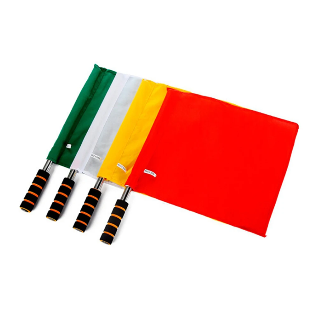 Stainless Steel Referee Flag Track And Field Signal Flag 4 Color Choose