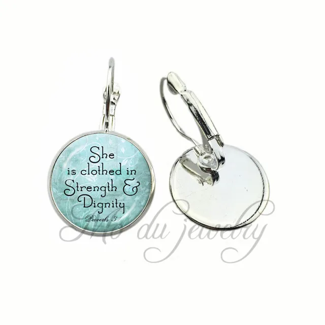 proverbs 31 earring vintage bible verse poet gifts aqua scripture