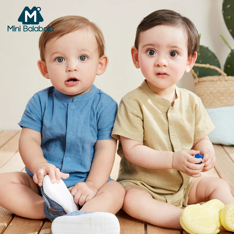 Мини комбинезон balabalaChildren хлопковый и льняной Комбинезон для маленьких мальчиков