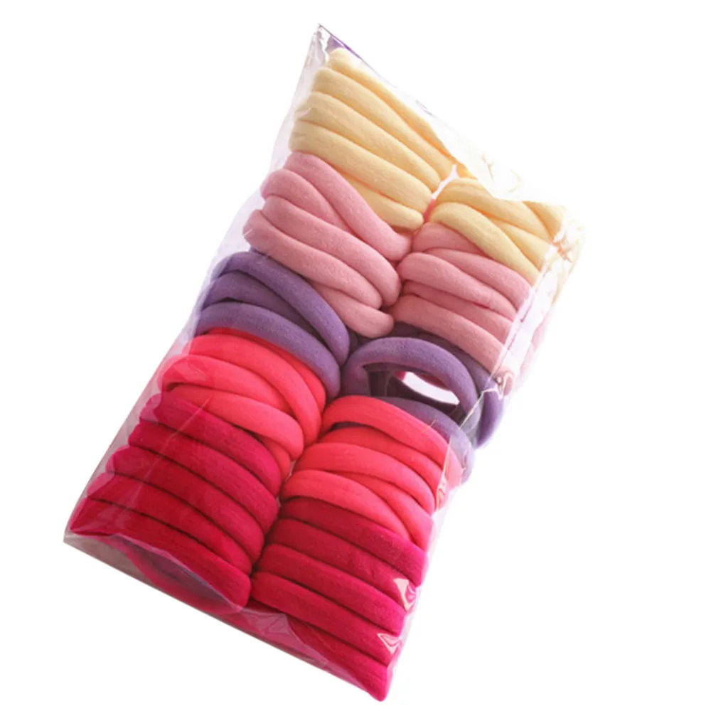 Hair Ties 50 Pcs Lowest Price Girl Elastic Hair Ties Band Rope Ponytail Bracelet Rubber String Hair Ties#40 - Цвет: D