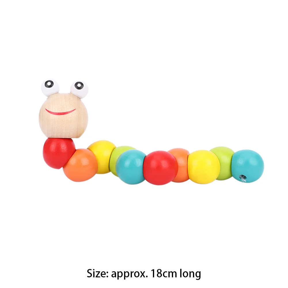 Мода червь Ретро Забавный, классический креативный DIY ребенок изогнутая гусеница деревянный мулитцветной блок игрушка образовательный подарок