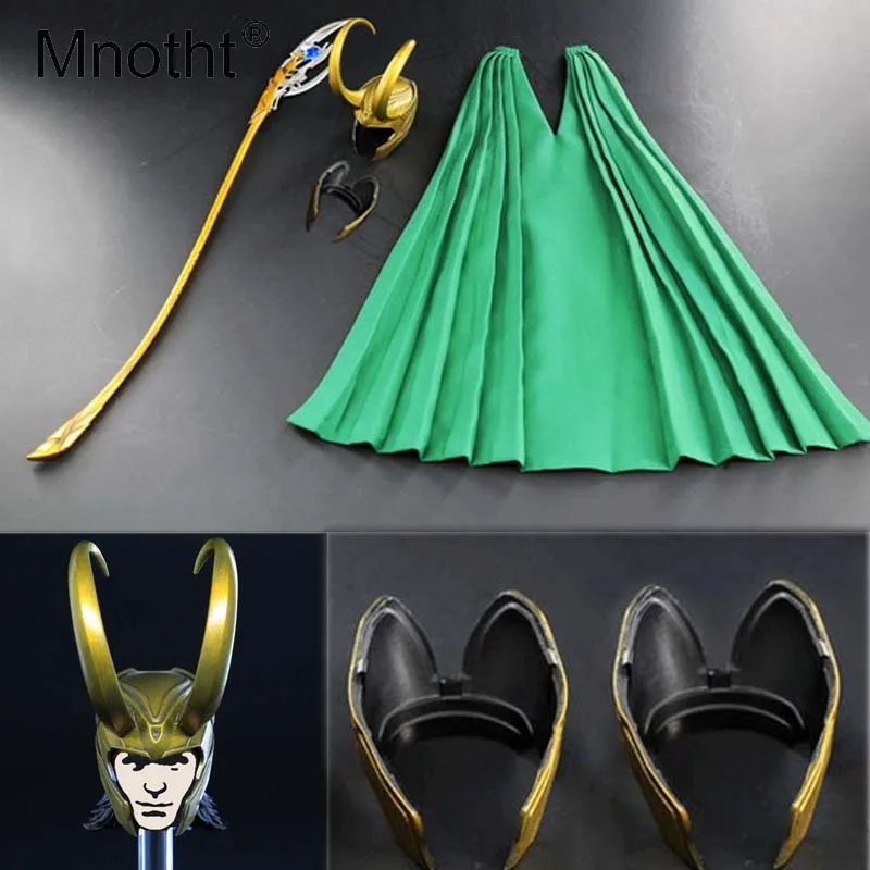

Mnotht 1/6 Scale Loki Helmet +Cloak+Wand suit set toys 1/6 THOR THE DARK WORLD For 12in Action Figure Collection Hobbies Toys