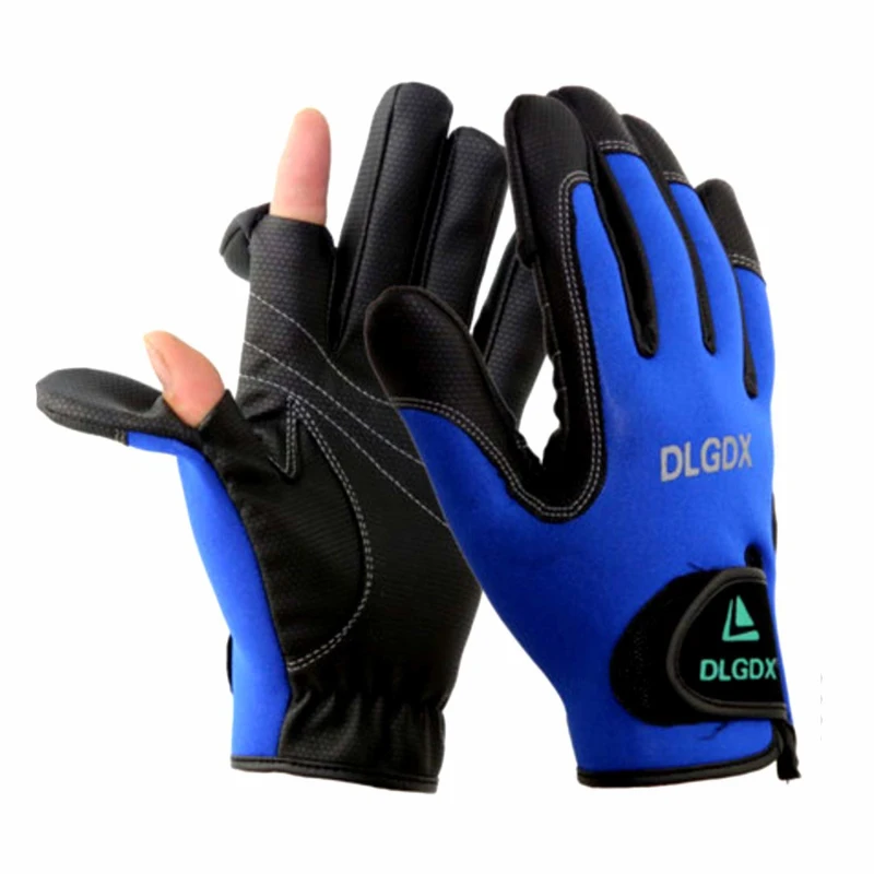 

Flexible Fishing Gloves 2 Cut Fingers Skidproof Sun Protection Fishing Tackle for Fly Fishing Ice Fishing Gloves