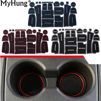 

For Ford EDGE 2015 2016 High Quality Car Door Groove Mat Non-slip Mats Cup Mat Latex Anti Slip Mat Car-Styling 20pcs Accessories
