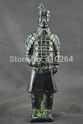 

Old China Handwork Bronze Carve Terra-Cotta Warriors Rare Big Statue (8.06Inch)