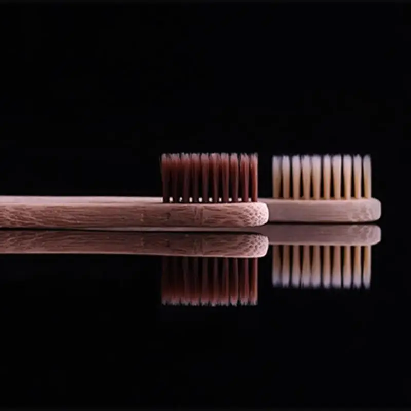 20 штук Bamboo зубные щетки мягкой щетиной квадратная деревянная ручка щетки гигиенические экологически чистые инструменты