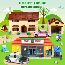 DHL 16005 16004 игрушки Симпсоны модель дома Строительные Блоки Кирпичи совместимы с 71006 подарки для мальчиков Kwik-E-Mart детские игрушки