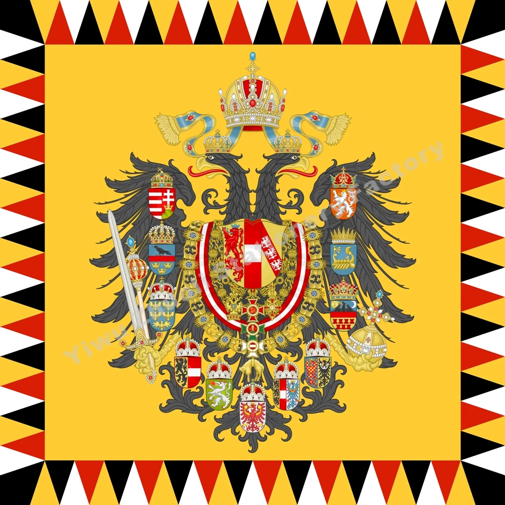Австро Императорский стандарт пехота шаблон микс ранний 19 век флаг 120X120 см(4x4FT) 120 г 100D
