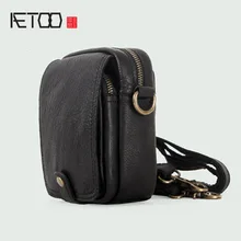 AETOO Men's Outdoor Leisure multifunctional cowhide shoulder crossbody bag wearing belt leather waist bag