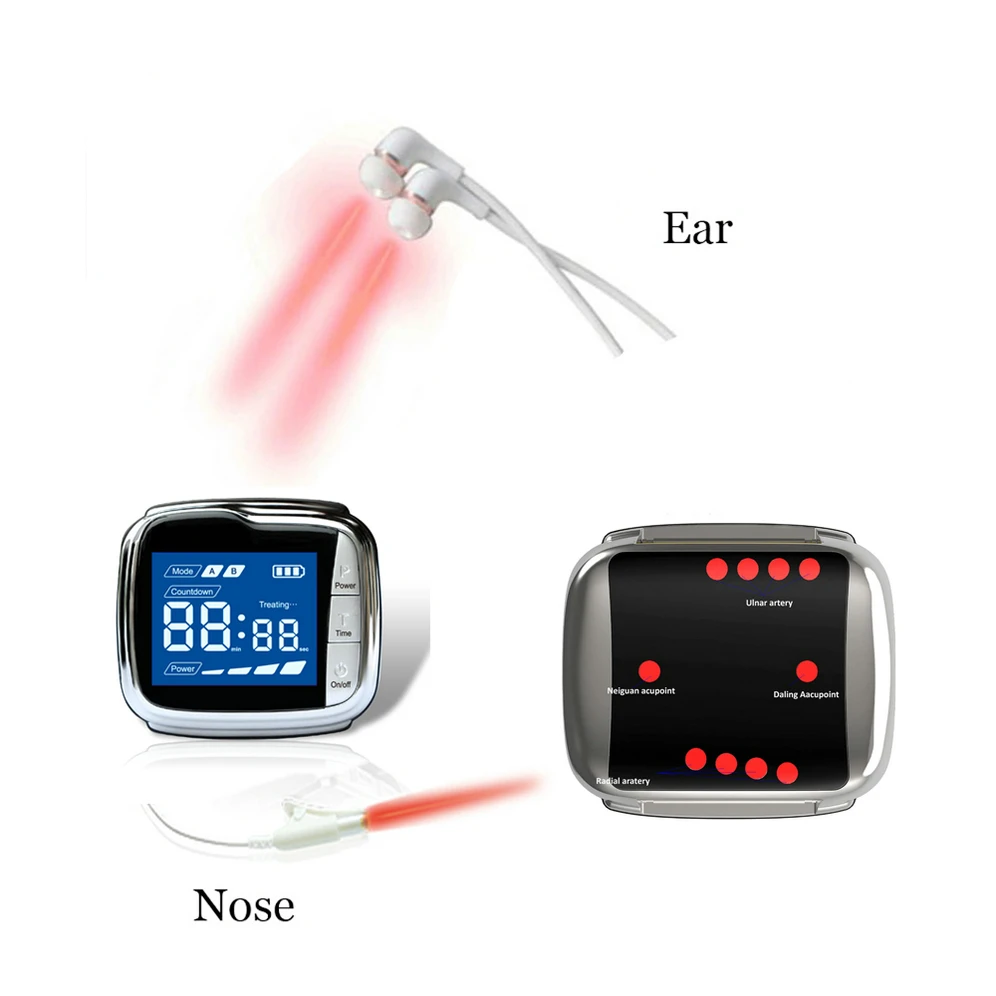 

Acupuncture Tinnitus Laser Therapeutic Therapy India Ma-Rudra Hot Sell Laser Watch Treatment Chronic Rhinitis Watch Laser Device