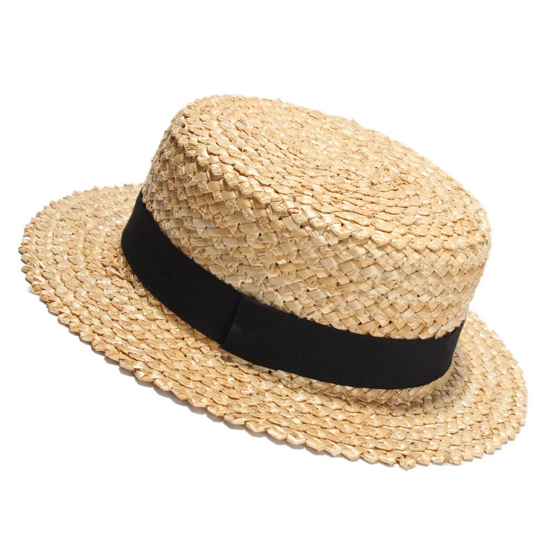 Новая модная летняя пляжная шляпа от солнца, женские соломенные шляпы, ручная работа, плоский верх, шляпа для девочек, круглая бахрома, плоские карнизы, шапки - Цвет: 03