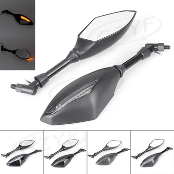 

Universal 8mm 10mm Motorcycle LED Turn Signals Brake Light intergrated Handle Bar + Rear View side Mirrors