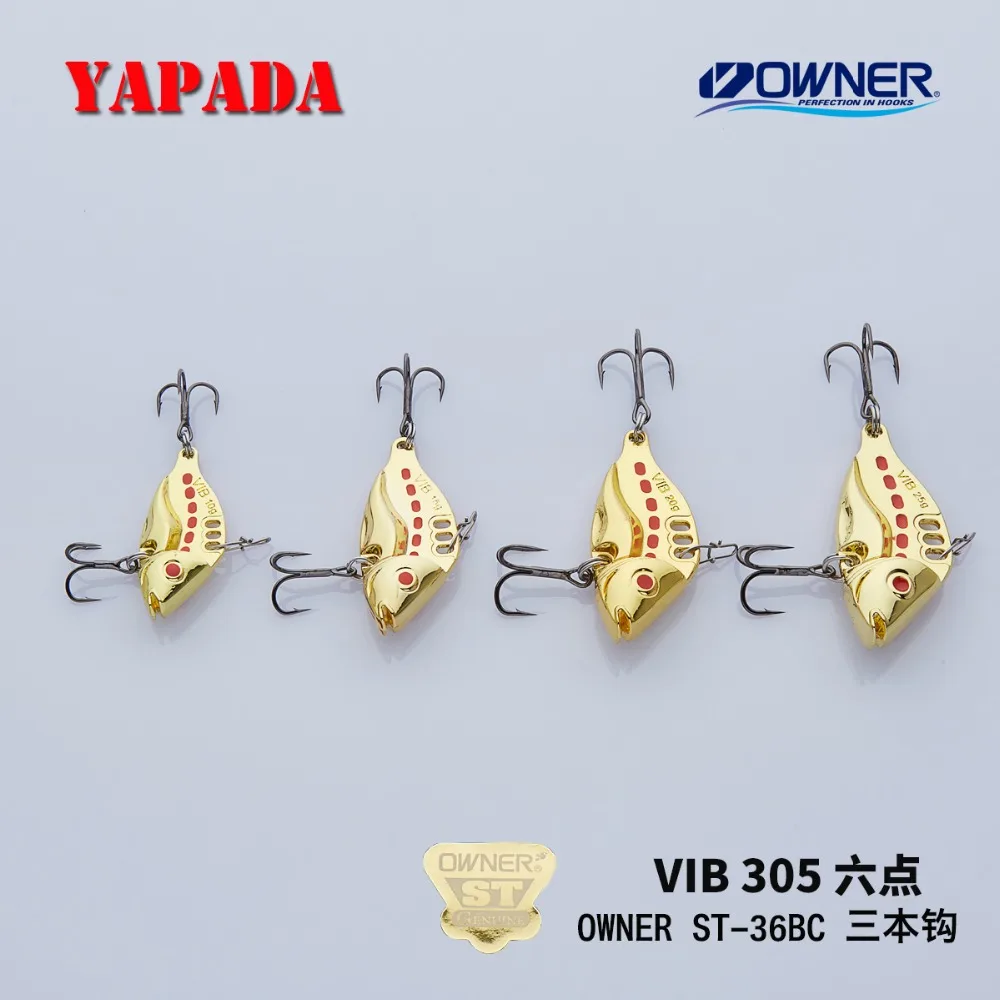 YAPADA VIB 305 усиленный тройной крючок 6 точек 10 г/15 г 40 46 мм перо многоцветный цинковый