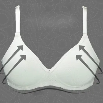 

Women Deep-V Underwear Breathable Push Up Wireless Plain Bra 3/4 Coverage
