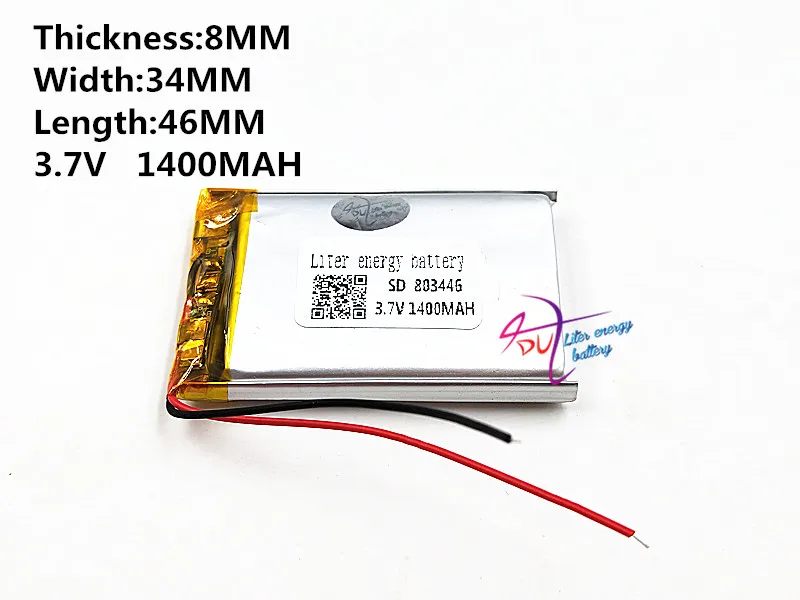 

3.7V 1400mAH 803446 Liter energy battery polymer lithium ion / Li-ion battery for model aircraft GPS mp3 mp4 cell phone