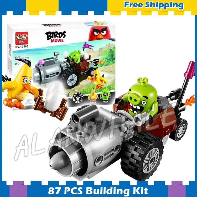

87pcs The Birds Piggy Car Escape 10505 Building Blocks Bricks Model Toys Games Movie Children Sets Compatible With Lego