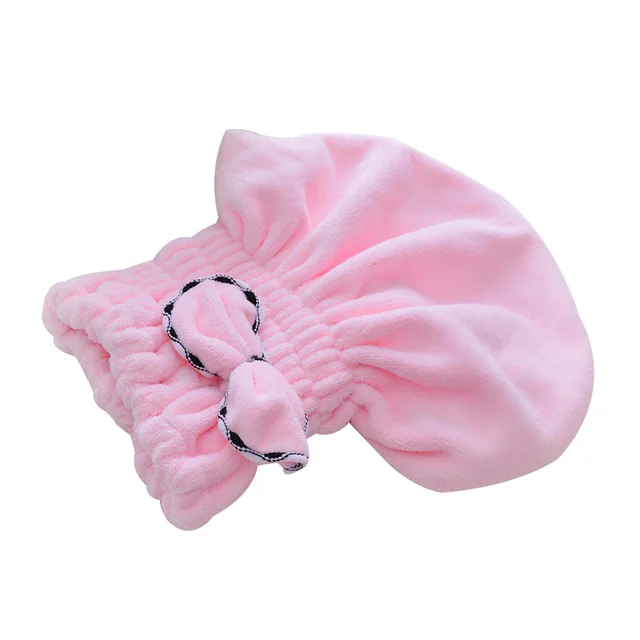 Buy 1PC Cute Bowknot Cotton Shower Cap Women Bath Hat