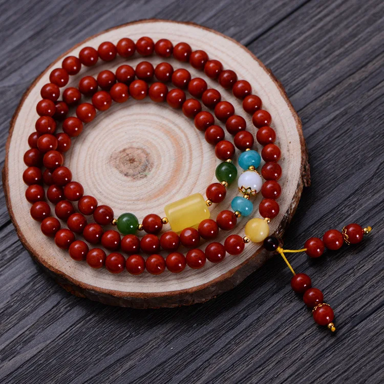 

Fashion 5mm Red Southern Bracelet Women Gift Jewelry Three Several String Long Bracelet NH012