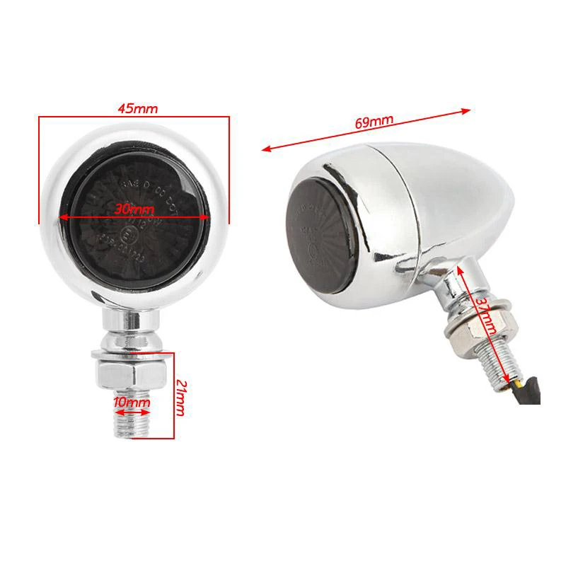 2X LED хромированный указатель поворота для Honda VT Shadow Ace Classic 700 750 1100 VTX1300/Yamaha V Star XVS 650