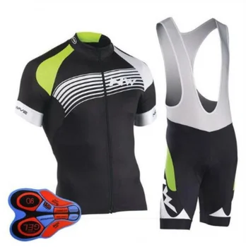 

NW 2020 Summer Men Cycling Jersey Short Sleeve Set Breathable bib shorts Bicycle Clothes 9D Gel Pad Outdoor quick drying