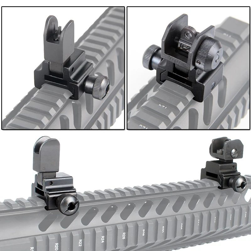 Модель 4 AR 15 флип спереди и сзади Вид Быстрый переход с регулировки Windage двойной прицеливания отверстия Быстрый съемный HT27-0009