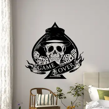 

Casino Sticker Gambling Decal Gamble Posters Dice Skull Vinyl Wall Decals Home Decoration Decor Mural Casino Sticker