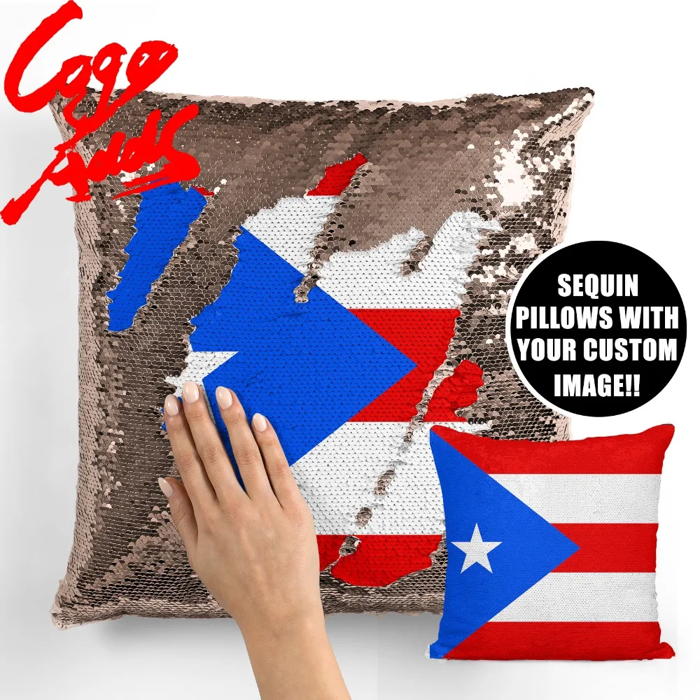 

Puerto Rico decorative throw pillows reversible mermaid sequin pillow case cover dropshipping