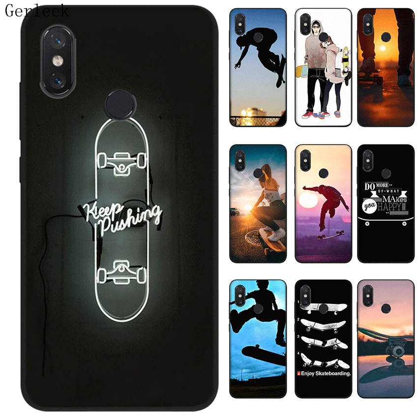 Black TPU Silicone Case Cover for Xiaomi Redmi 4A 4X 5 5A Plus 6A 6 Pro S2 Sport skate board Cases | Мобильные телефоны и