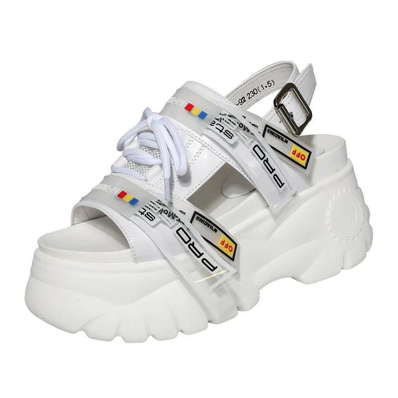 

2019 summer new style simple and simple solid color thick soles sandals women leather comfortable wild casual sandals