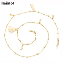 Модные золотые цепочки, луна, кисточка, очки, солнцезащитные очки, очки, винтажный держатель цепи, шнур, ремешок, ожерелье, аксессуары для очков