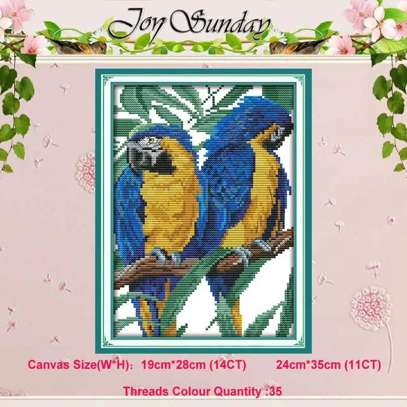 Blue-headed Parrot Parrot Scarlet macaw animals Счетный 11 14CT Набор для вышивания крестиком DIY DMC Китайский Набор для вышивания крестиком вышивка рукоделие домашний декор - Цвет: Blue-headed Parrot