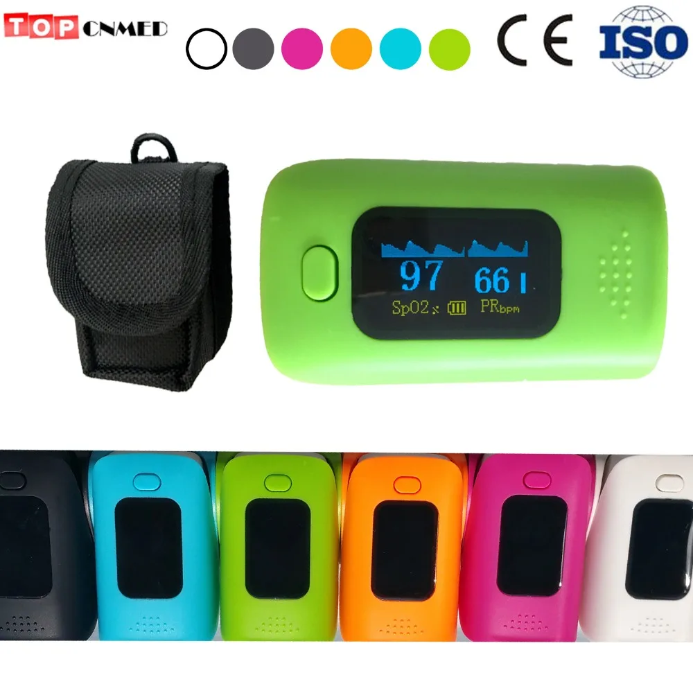 

10pcs/lot Pulse Oximeter Oximetro de dedo SPO2 PR Blood Oxygen Monitor Anti-Scratch Screen 6 Colors FDA CE +Case/Bag Optional