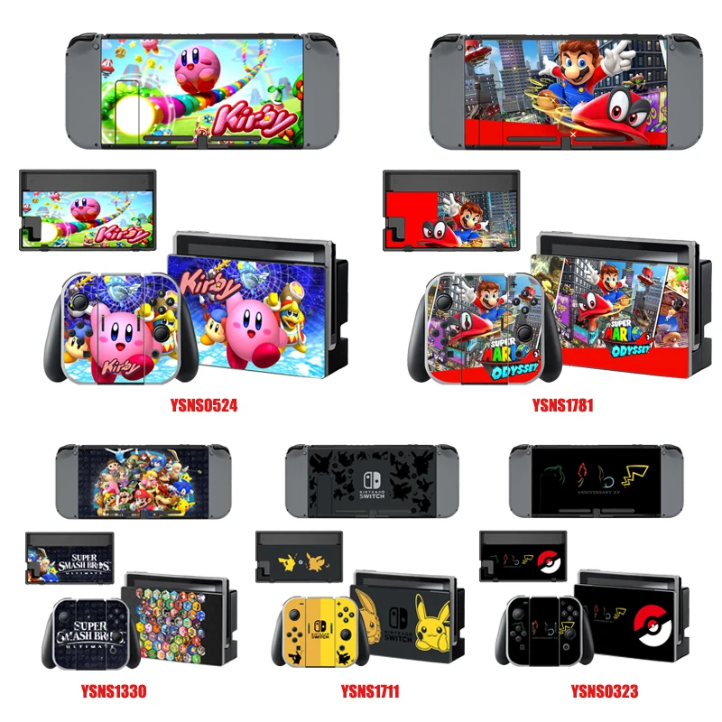 

10Sets For Nintend Switch Skin Sticker NS Game Console Vinyl Sticker For Nintend Switch NS Game Accessories
