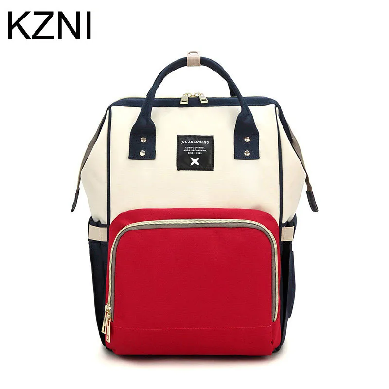  KZNI Large Capacity Diaper Bag for Baby Care Multi-Function Waterproof Travel Nappy Bags Backpack F