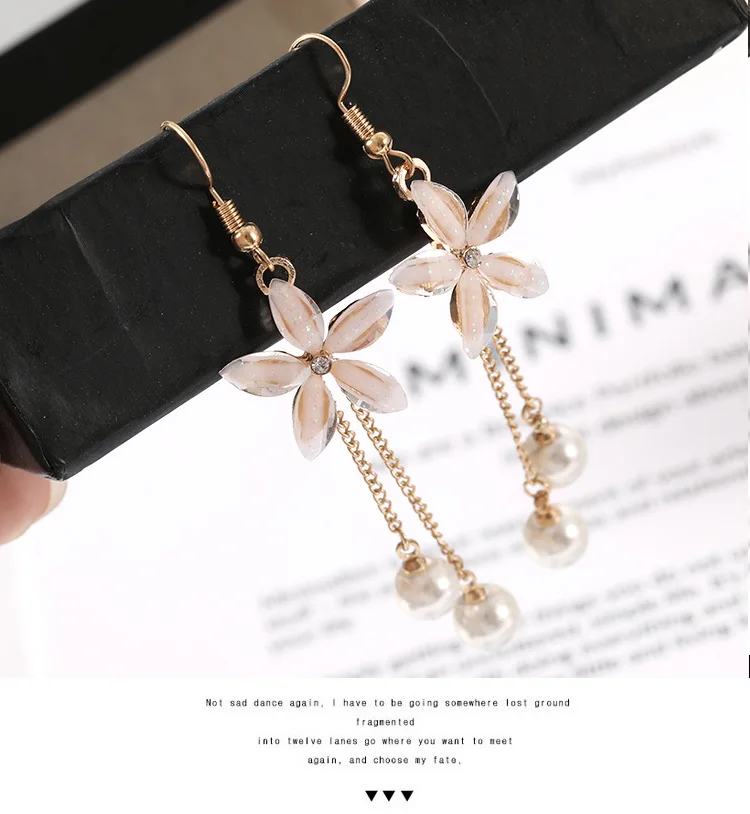 

New Fashion Pearl earrings New Crystal Flower Earring Cute Earrings For Women Jewelry Christmas Gift