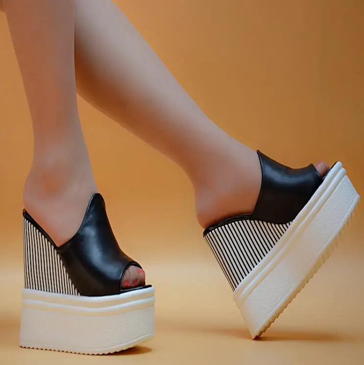 

Super high heels slope with 14cm new 2018 spring and summer fish mouth platform shoes shoes sandals
