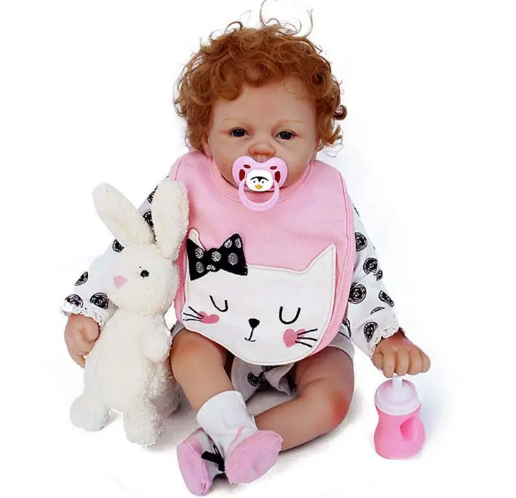 Силиконовая кукла reborn baby 22 дюйма девочка 55 см модная одежда для куклы &quotмалыш&quot